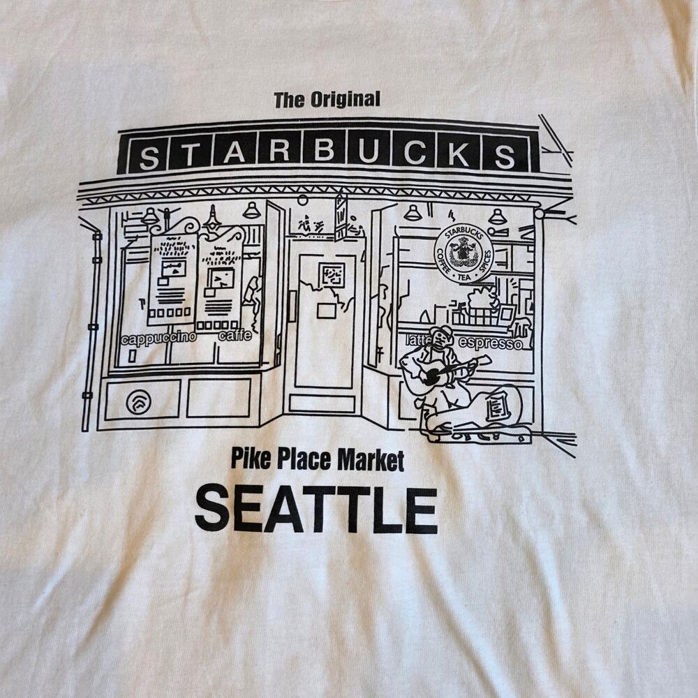 Vintage The Original Starbucks Pike Place Market Seattle T-Shirt Small - Picture 4 of 5